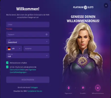 Platinumslots Registration